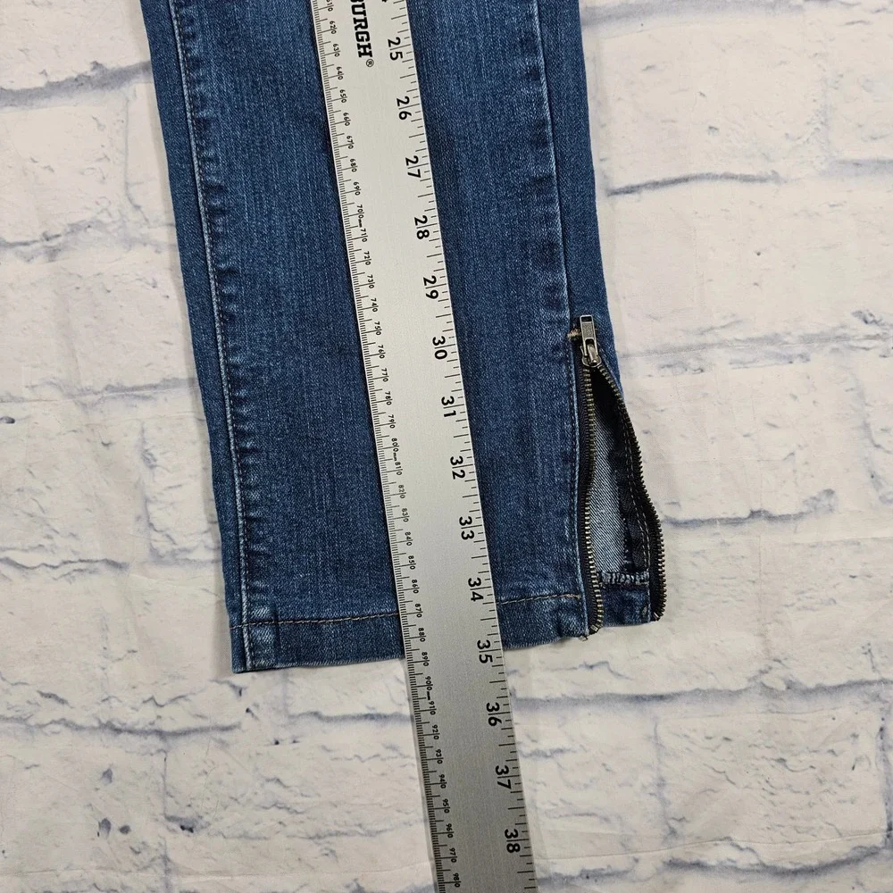 Lee Shapetastic Jeans Women 12 Dark Wash Ankle Zip Hidden Hold Shaping Denim